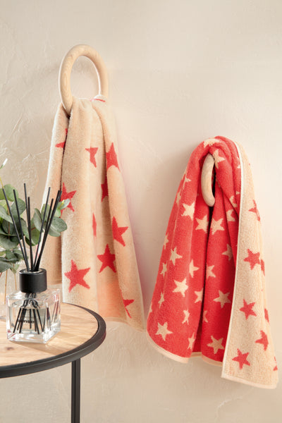 Frottierserie "NEW STARS" Sterne beige/pink